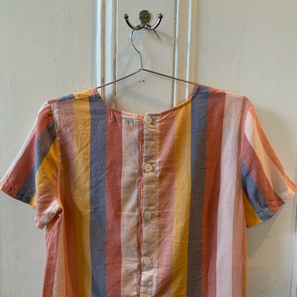 Madewell sherbet striped cotton top sz S - Picture 2 of 5